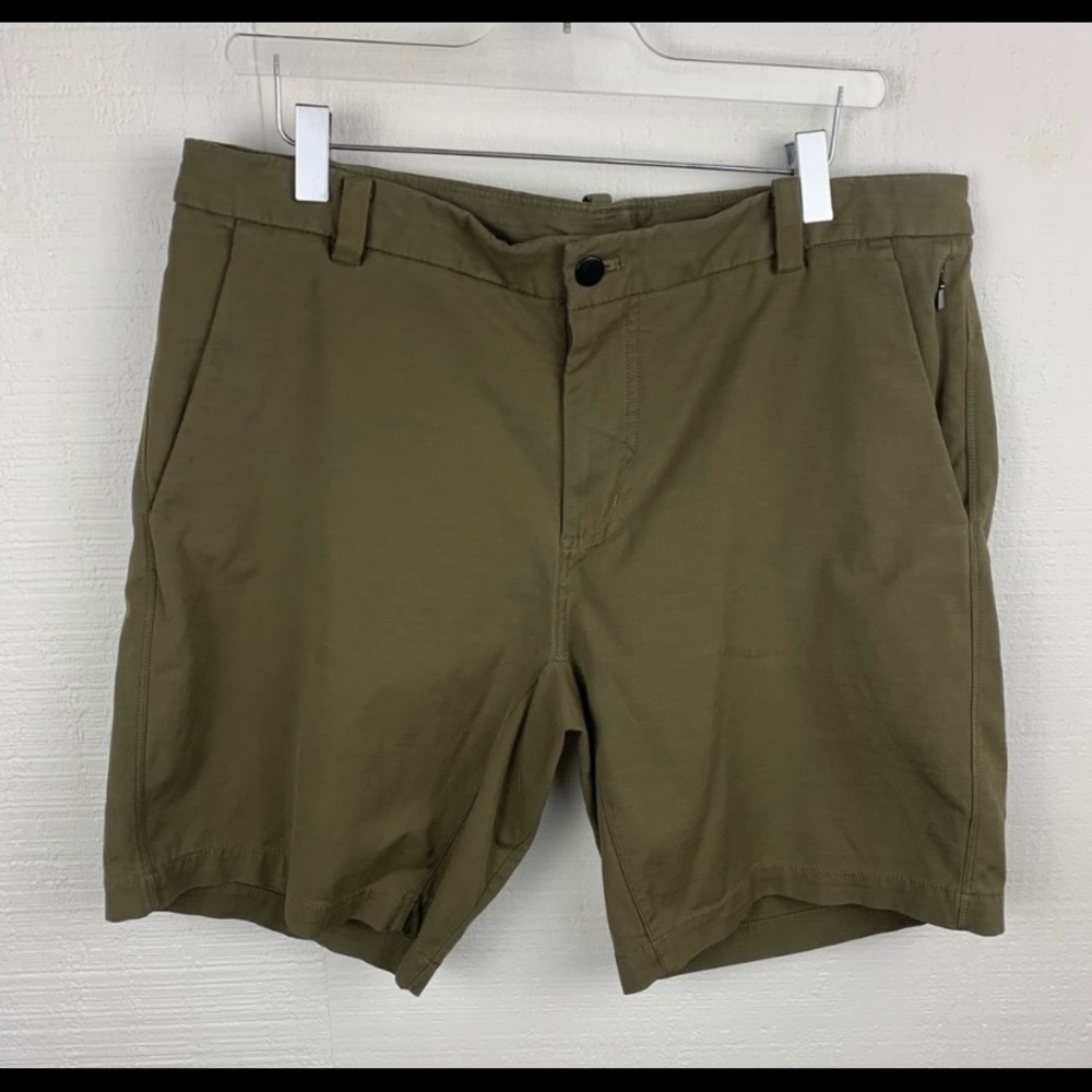 Lululemon Olive Green Zip Fly Active Shorts